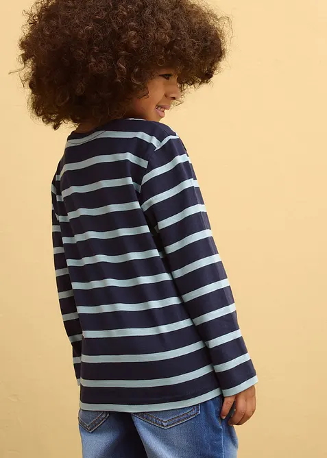 Langermet topp i ren &oslash;kologisk bomull (2-pack), bonprix