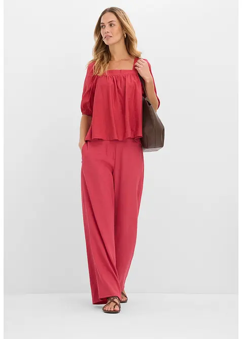 Bluse av strukturert krinklet materiale, bonprix