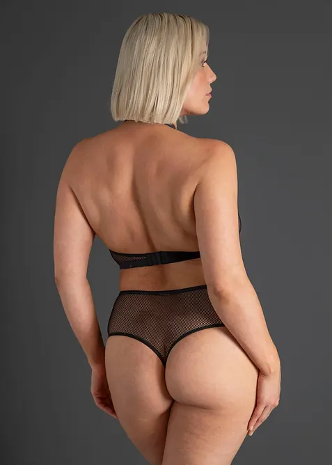 Halterneck-bralette + stringtruse med h&oslash;y midje (2-delt sett), bonprix
