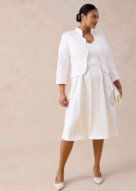 Etuikjole i blank sateng, bonprix