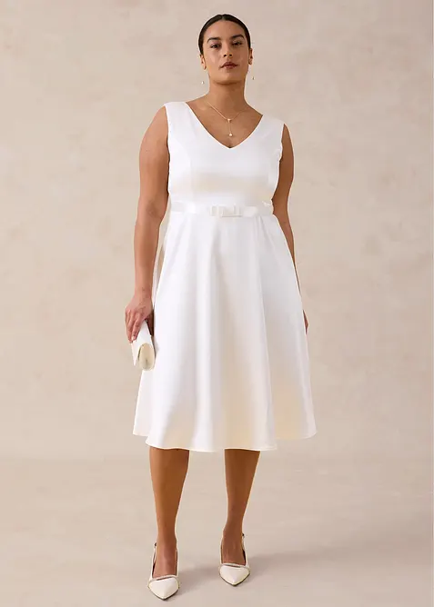 Etuikjole i blank sateng, bonprix