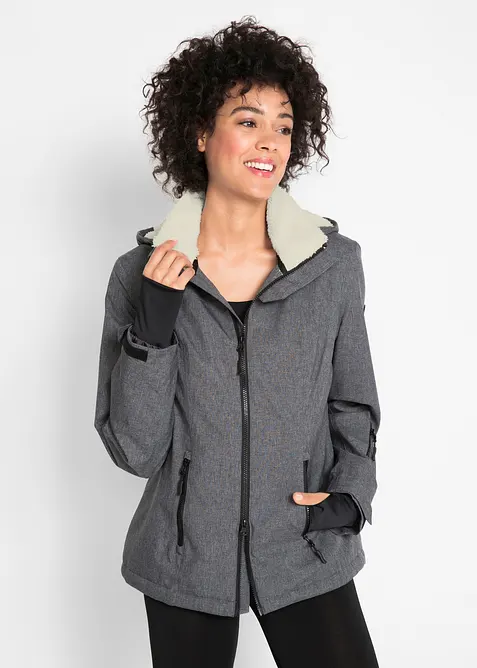 Outdoor-funksjonsjakke med teddyfleece, vanntett, bonprix