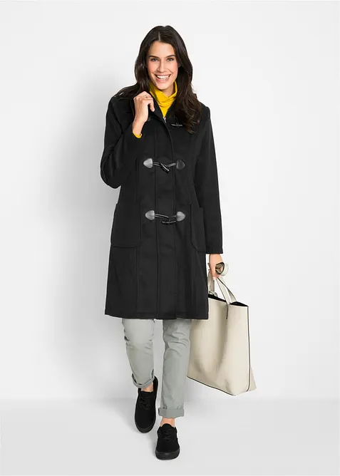 Duffelcoat i ullstil, bonprix