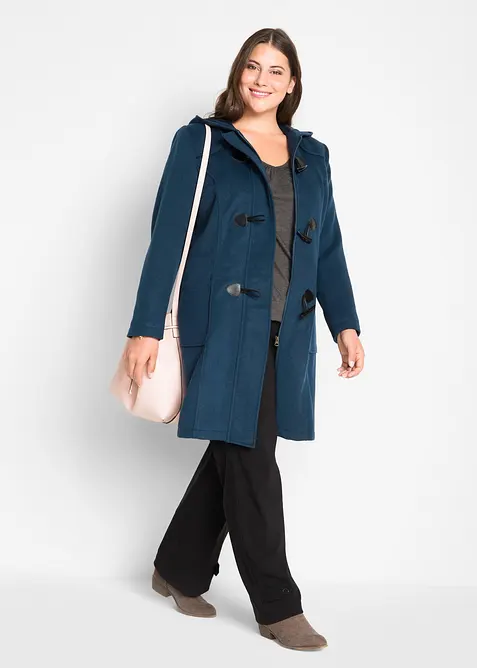 Duffelcoat i ullstil, bonprix