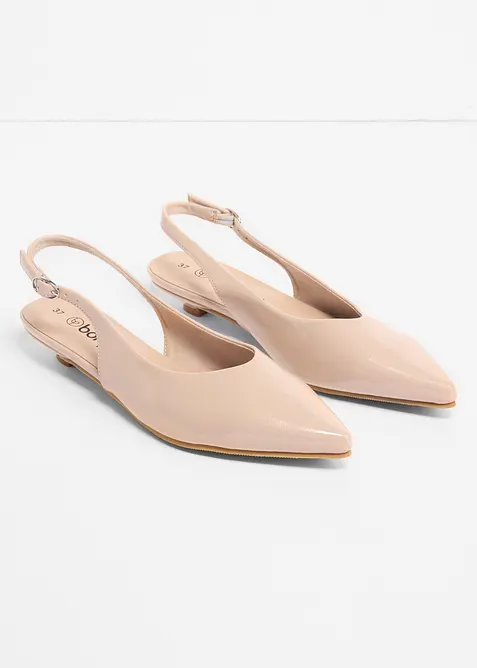 Slingback-ballerinasko i lakkstil, bonprix