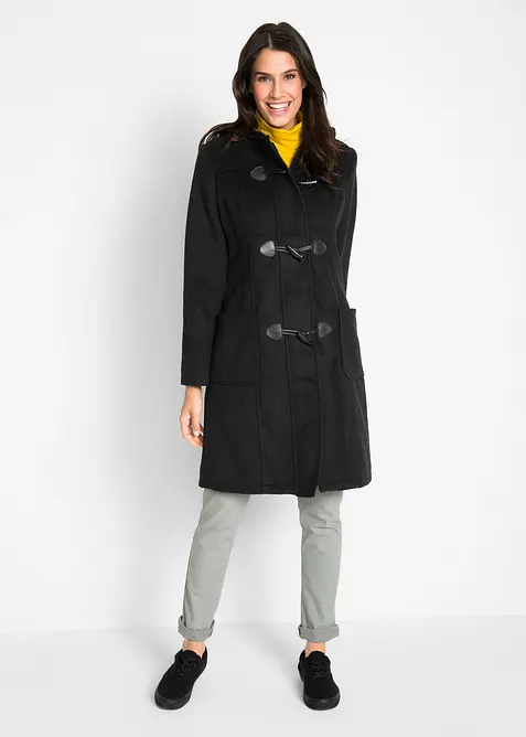 Duffelcoat i ullstil, bonprix