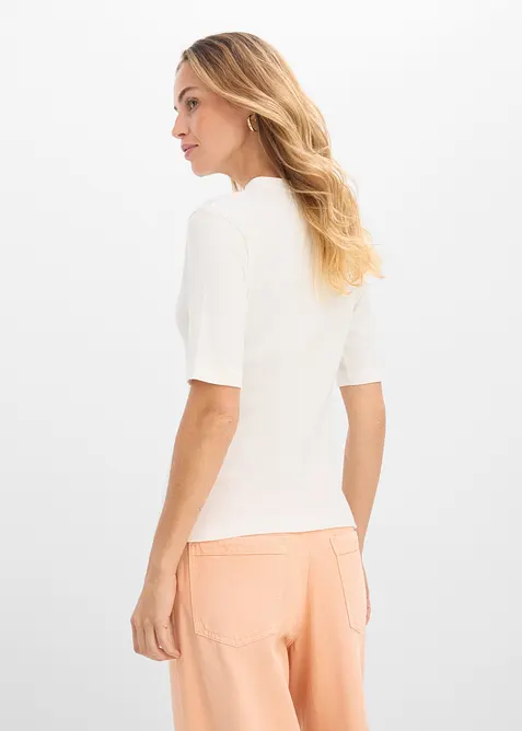 Ribbet topp i 100% &oslash;kologisk bomull, bonprix
