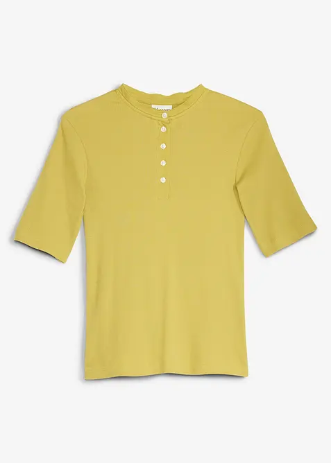 Ribbet topp i 100% &oslash;kologisk bomull, bonprix