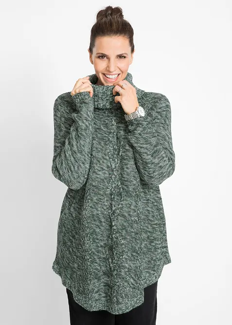 Lang poncho-genser, lange ermer, bonprix