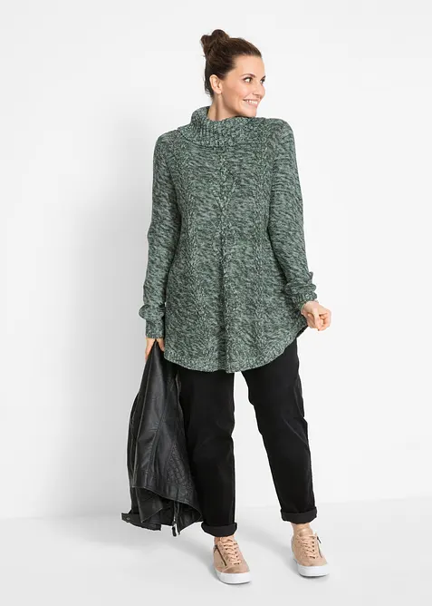 Lang poncho-genser, lange ermer, bonprix