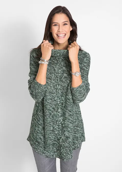 Lang poncho-genser, lange ermer, bonprix