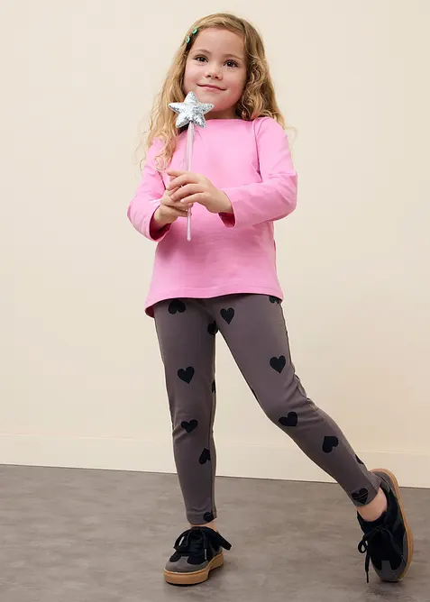 Langermet topp av elastisk, &oslash;kologisk bomullsmiks (3-pack), bonprix