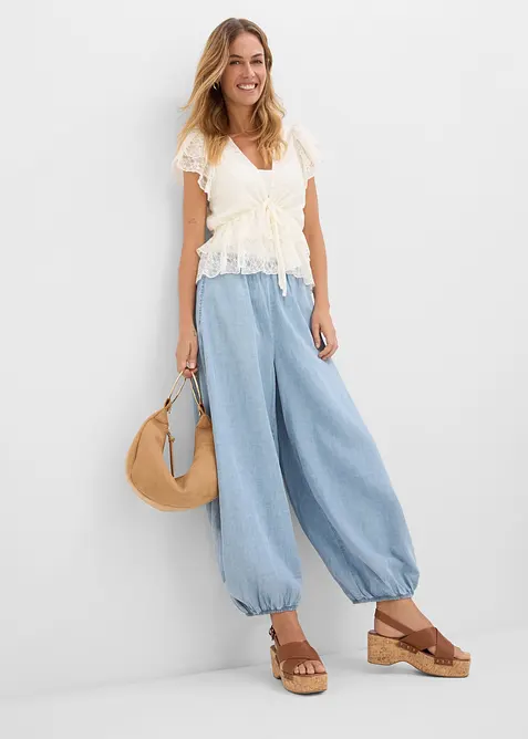 Haremsbukse av lett linmiks, bonprix