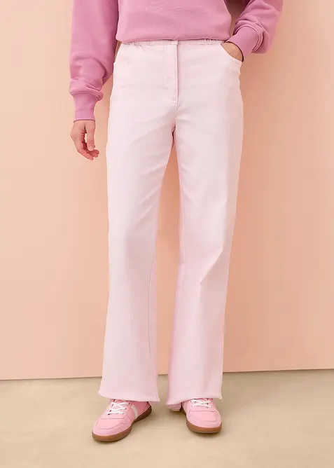 Bukse med vide ben og komfortlinning, High Waist, bonprix