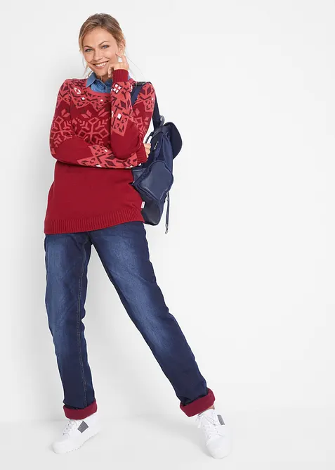 Straight-jeans Mid Waist, varmende denim, bonprix