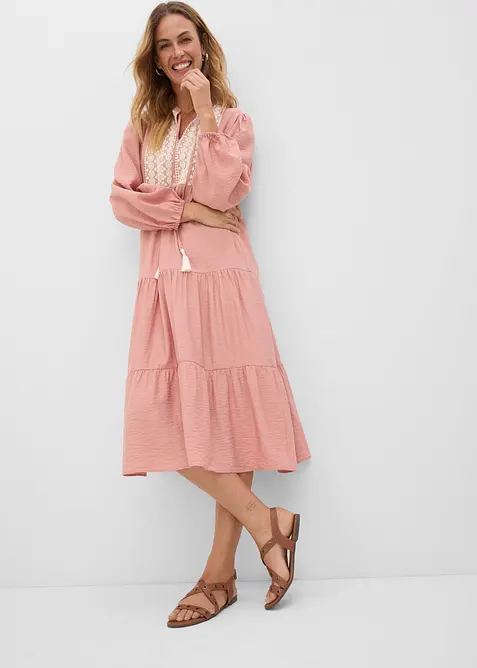 Midikjole i myk viskosemiks, bonprix