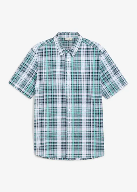 Kortermet kreppskjorte i 100% bomull, bonprix