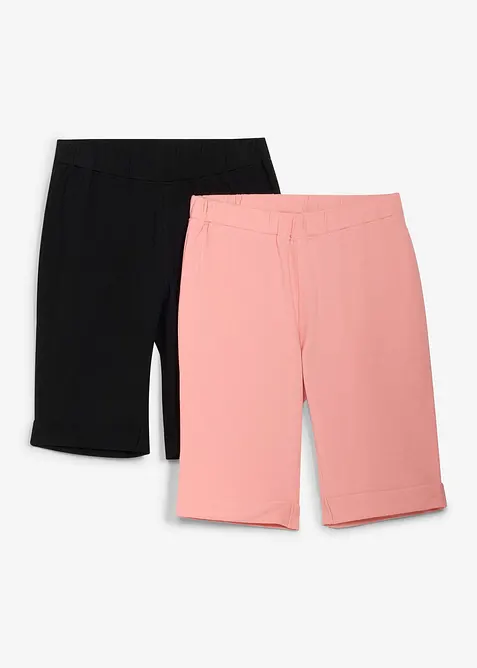Sykkelshorts med &oslash;kologisk bomull (2-pack), bonprix