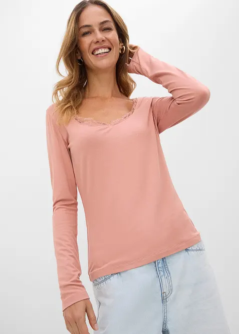 Langermet topp av myk viskosemiks, bonprix