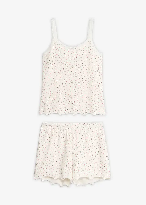 Kort pyjamas i ribbemateriale, bonprix