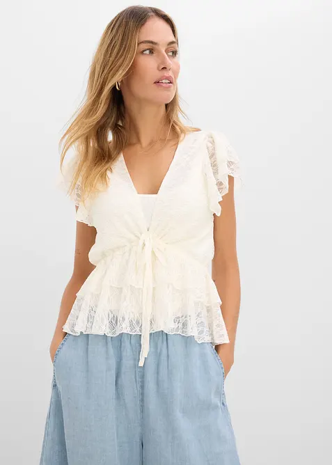 Kort blondetopp, bonprix