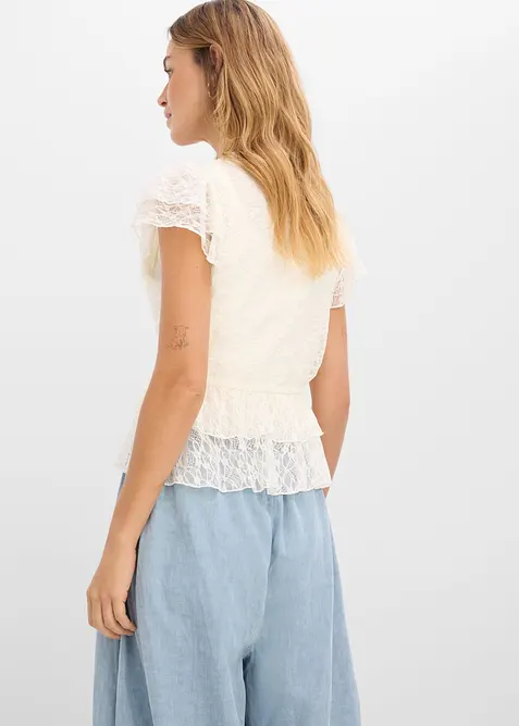 Kort blondetopp, bonprix