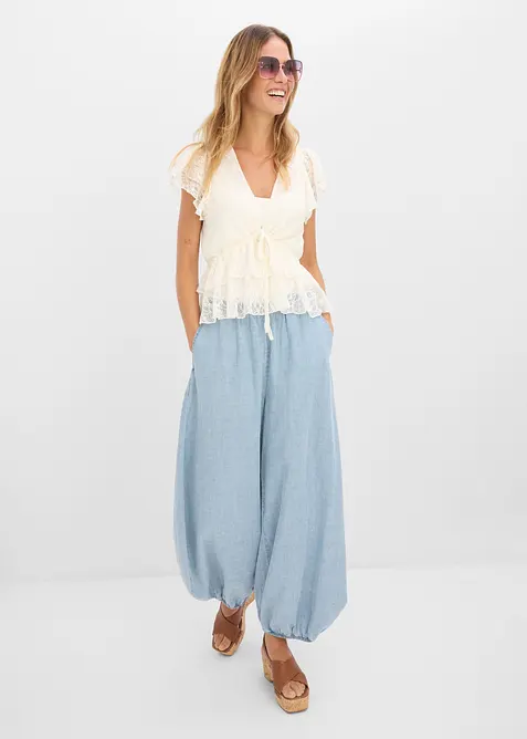 Kort blondetopp, bonprix