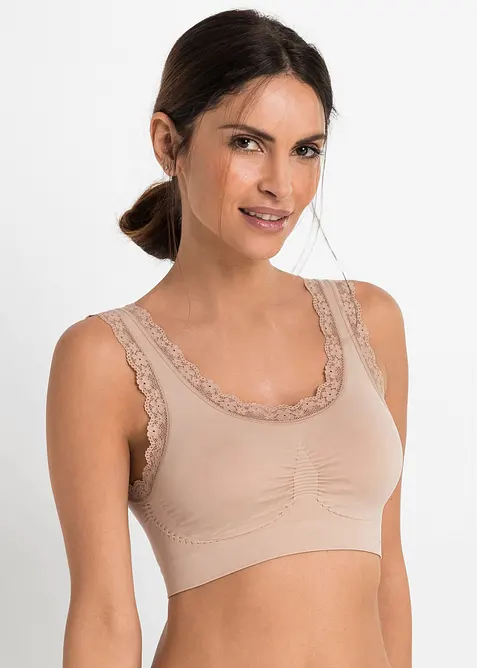 Feel Comfort Seamless-bustier (2-pack), bonprix