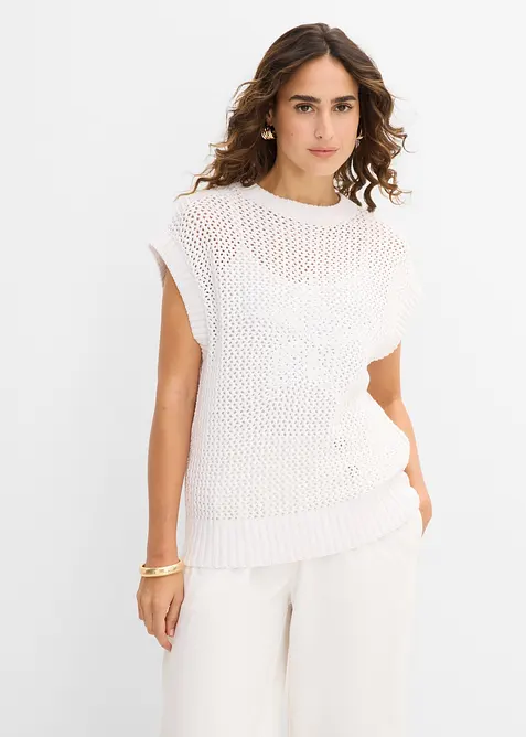 Topp i strikket stil og 100% bomull, bonprix