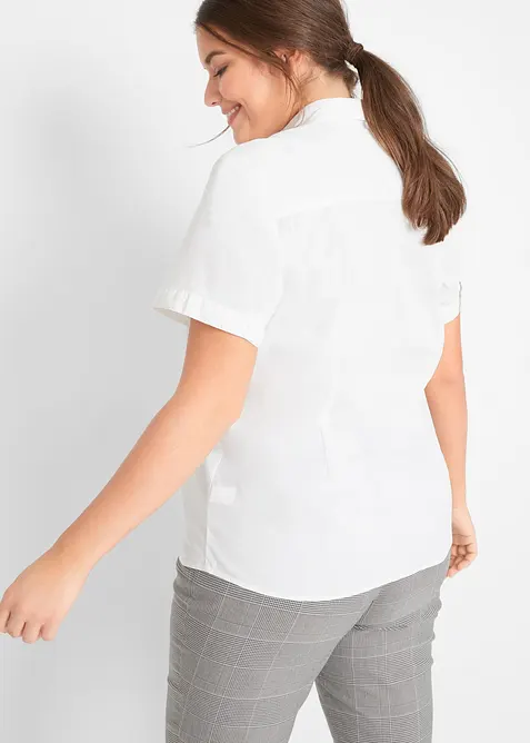 Kortermet bluse med stretch i bomullsmiks, bonprix