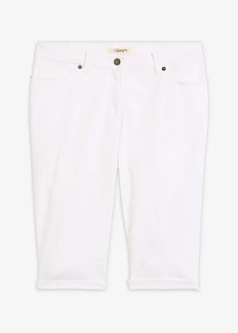 Jeans-bermuda med stretch og oppbrettet nederkant, bonprix