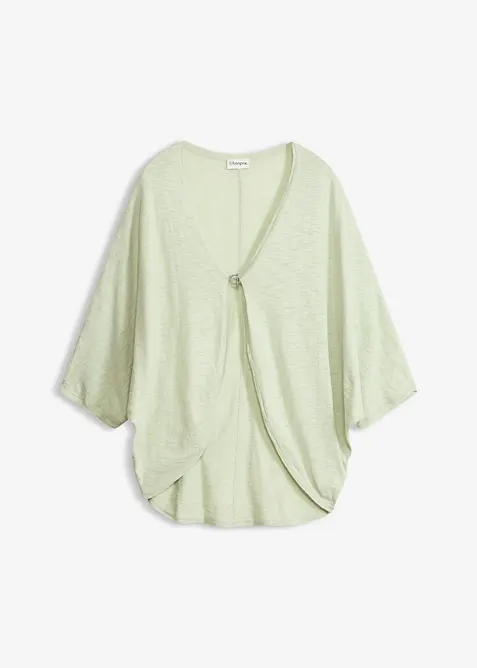 Finstrikket cardigan i 100% bomull, bonprix