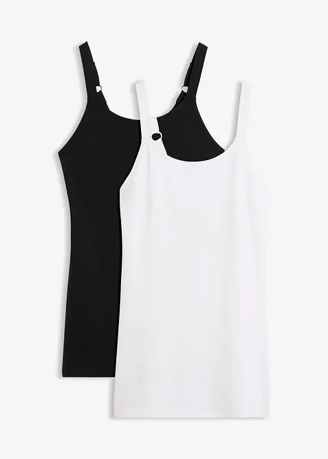 Lang singlet med &oslash;kologisk bomull (2-pack), bonprix