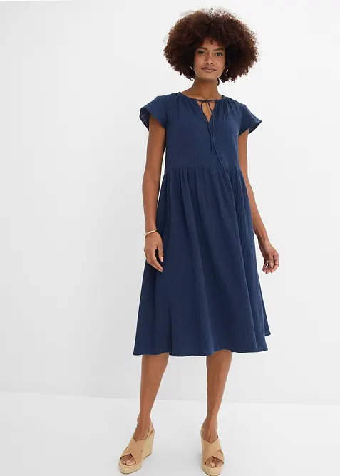 Kjole i myk musselin, bonprix