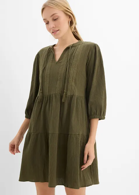 Skjortekjole i 100% bomull, bonprix