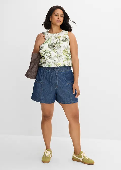 Denimshorts High Waist, komfortlinning, bonprix