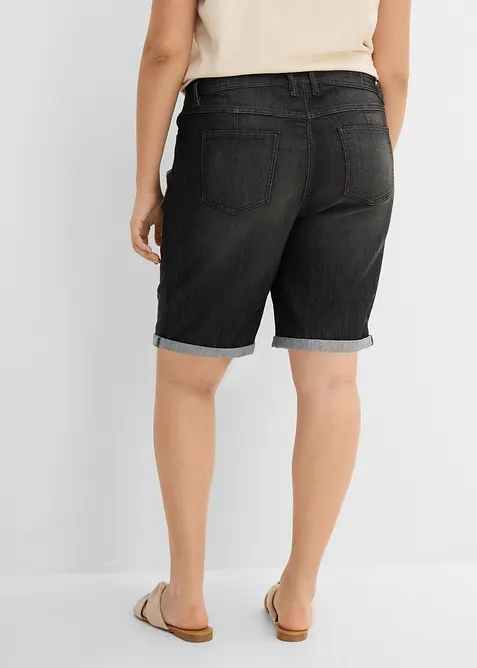 Bermudashorts i denim med broderi og komfortlinning, bonprix