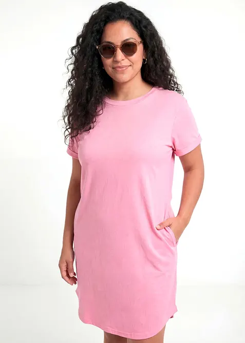Jerseykjole i lett flammegarn av &oslash;kologisk bomull (2-pack), bonprix
