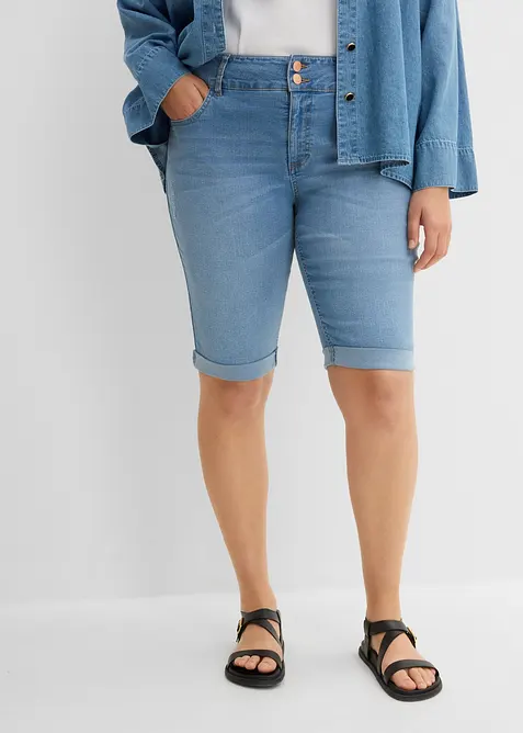 Bermudashorts i denim Mid Waist, bonprix