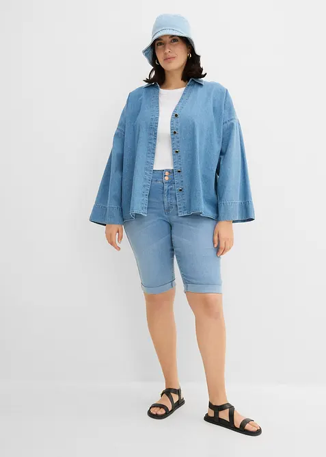 Bermudashorts i denim Mid Waist, bonprix