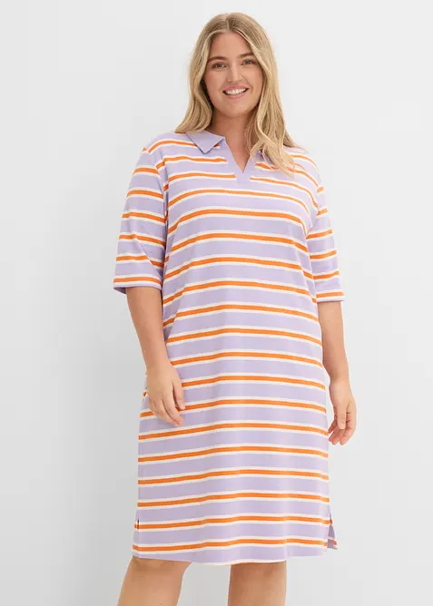 Knelang kjole med polokrage, bonprix
