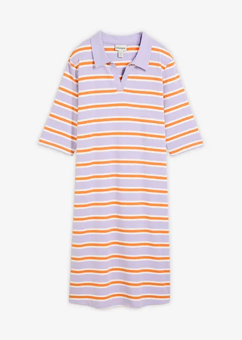 Knelang kjole med polokrage, bonprix