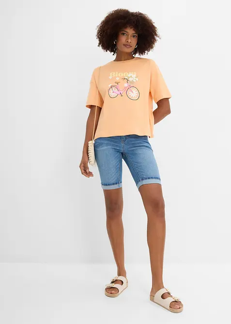 Bermudashorts i denim Mid Waist, bonprix