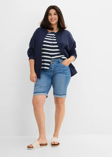Bermudashorts i denim Mid Waist, bonprix