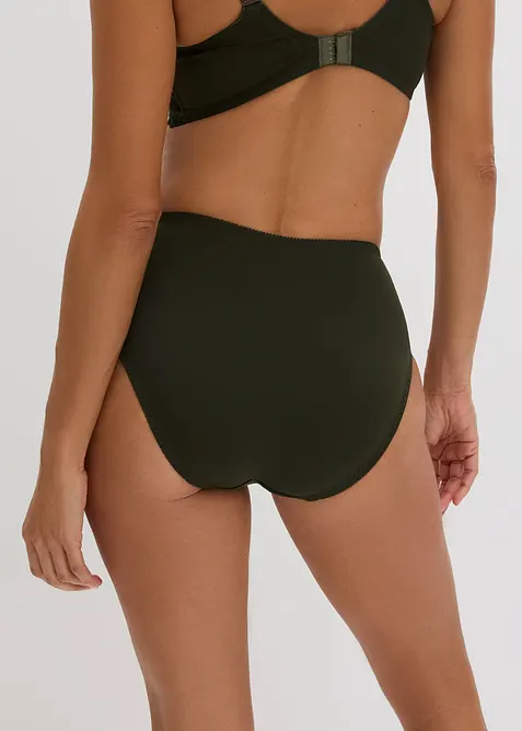 Truse med h&oslash;y midje og nydelige blonder (2-pack), bonprix