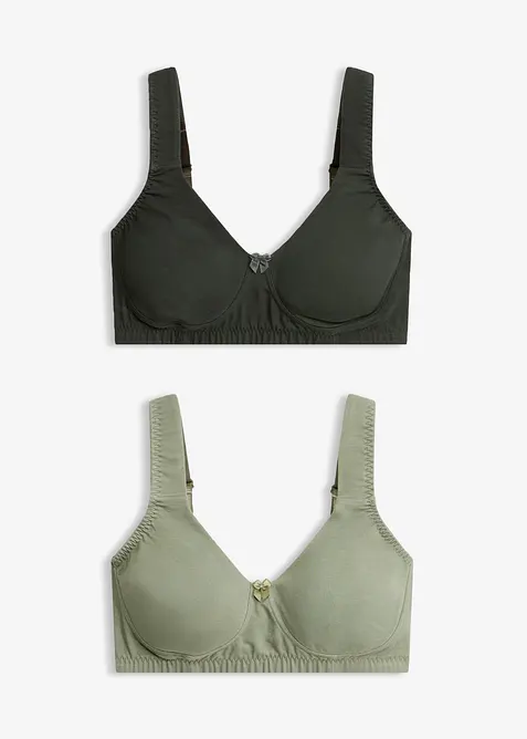 Minimizer T-skjorte-BH uten spiler med &oslash;kologisk bomull (2-pack), bonprix