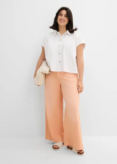 Kort, boxy skjorte i denim, bonprix