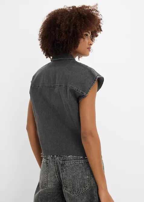 Kort, boxy skjorte i denim, bonprix