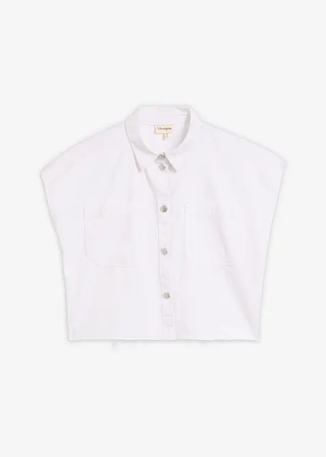 Kort, boxy skjorte i denim, bonprix