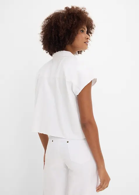 Kort, boxy skjorte i denim, bonprix